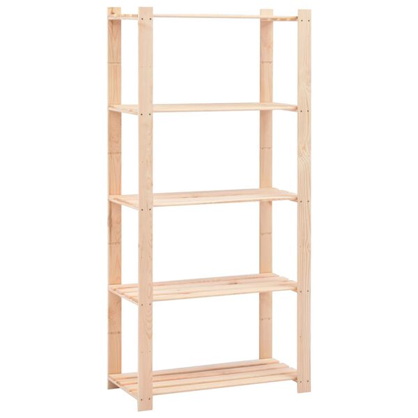 vidaXL 5-Tier Storage Racks 2 pcs 80x38x170 cm Solid Pinewood 250 kg
