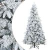 vidaXL Artificial Hinged Christmas Tree Snow Flocked White 180 cm