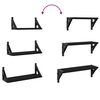 vidaXL 3 Piece Wall Shelf Set Black Engineered Wood