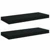 vidaXL Floating Wall Shelves 2 pcs Black 60x23.5x3.8 cm MDF