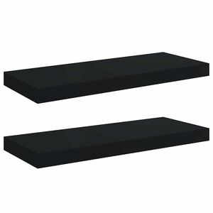vidaXL Floating Wall Shelves 2 pcs Black 60x23.5x3.8 cm MDF