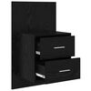 vidaXL Wall-mounted Bedside Cabinet with Drawer 2 pcs Black Oak