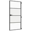 vidaXL Interior Door Slim Black 93x201.5 cm Tempered Glass and Aluminium