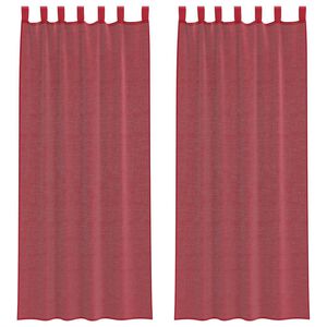 vidaXL Voile Curtains with Loops 2 pcs Wine Red 140x260 cm