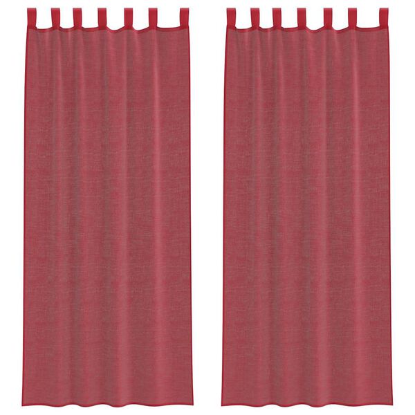 vidaXL Voile Curtains with Loops 2 pcs Wine Red 140x260 cm