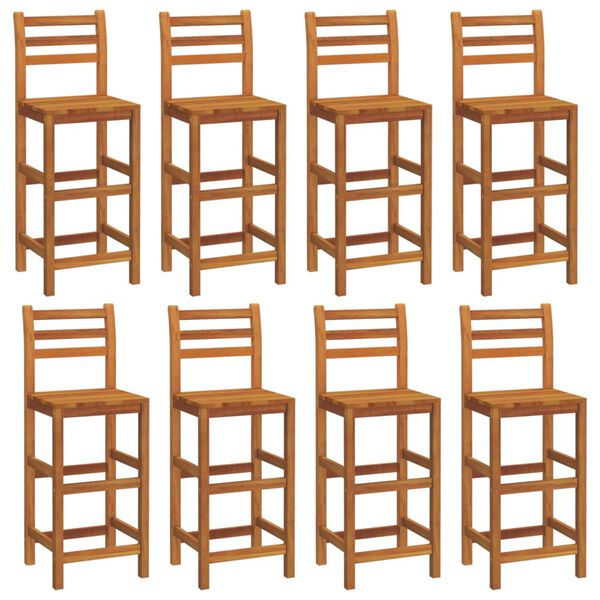 vidaXL Bar Stools 8 pcs Solid Wood Acacia
