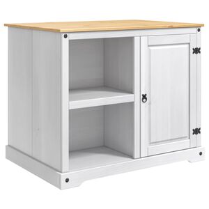 vidaXL Kitchen Island Set 2 pcs White and Honey Wax 112 x 77 x 91.5 cm