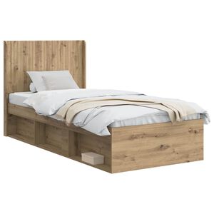 vidaXL Bed Frame with Storage and Headboard Artisan Oak 75 x 190 cm