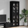 vidaXL Highboard FLORIN Black 60 x 35 x 182 cm Engineered Wood