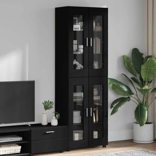 vidaXL Highboard FLORIN Black 60 x 35 x 182 cm Engineered Wood
