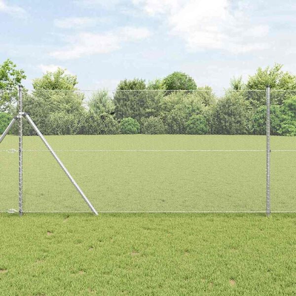 vidaXL Hexagon Fence Silver 1.2 x 50 m Galvanised steel