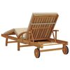 vidaXL Sun Lounger Reclining Beige 200 x 67 x 84 cm Solid Acacia Wood