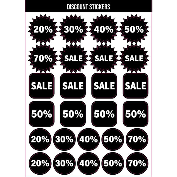 rillprint Discount Stickers Assortment 10 sheets x 5 boxes