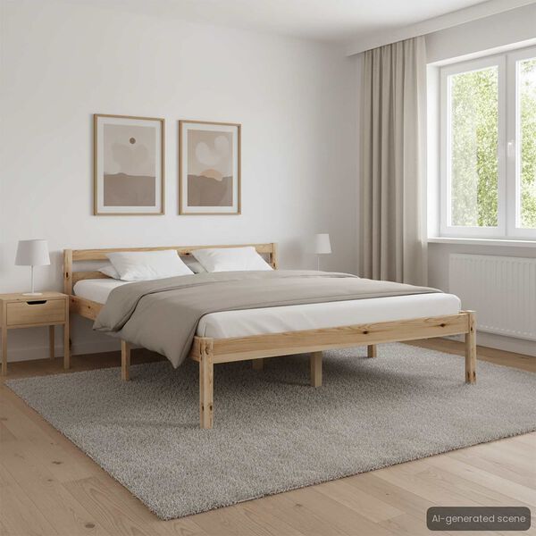 vidaXL Bed Frame without Mattress Solid Pine Wood 120x200 cm