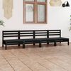 vidaXL 4 Piece Garden Lounge Set Black Solid Pinewood