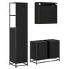 vidaXL Bathroom Furniture Set 3 pcs Black Oak Engineered Wood