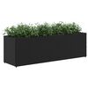vidaXL Garden Planter with 3 Pots Black 105x30x32 cm Poly Rattan