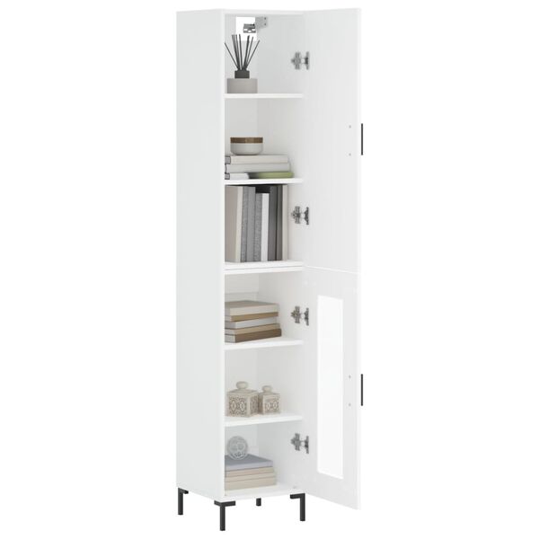 vidaXL Highboard White 34.5x34x180 cm Engineered Wood