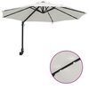vidaXL Garden Parasol Manual Beige and Black 248 x 248 x 148 cm