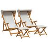 vidaXL Deck Chair 4 pcs 3 Position Solid Eucalyptus Wood Cream