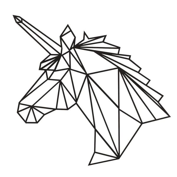 Homemania Wall Decoration Unicorn 53x50 cm Steel Black