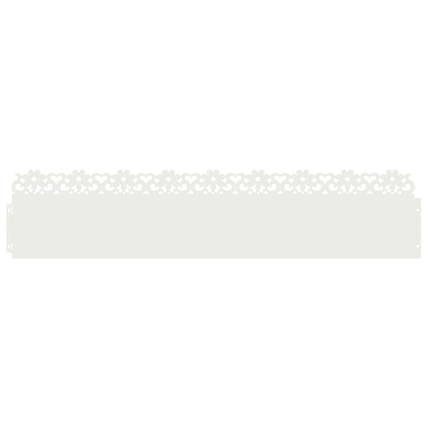 vidaXL Lawn Edgings 10 pcs White 103 x 0.05 x 22 cm Steel