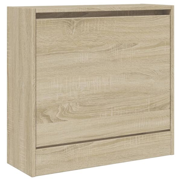 vidaXL Shoe Cabinet Sonoma Oak 60x21x57 cm Engineered Wood