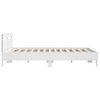 vidaXL Bed Frame with LED without Mattress White 160x200 cm