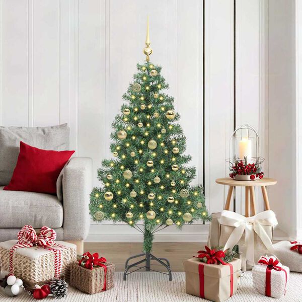 vidaXL Christmas Tree with 150 LEDs with Stand Green 150 cm PVC
