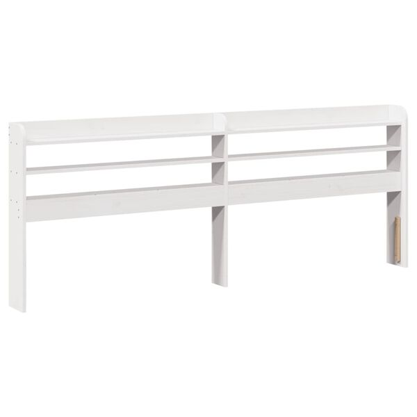 vidaXL Headboard with Shelves White 180 cm Solid Wood Pine
