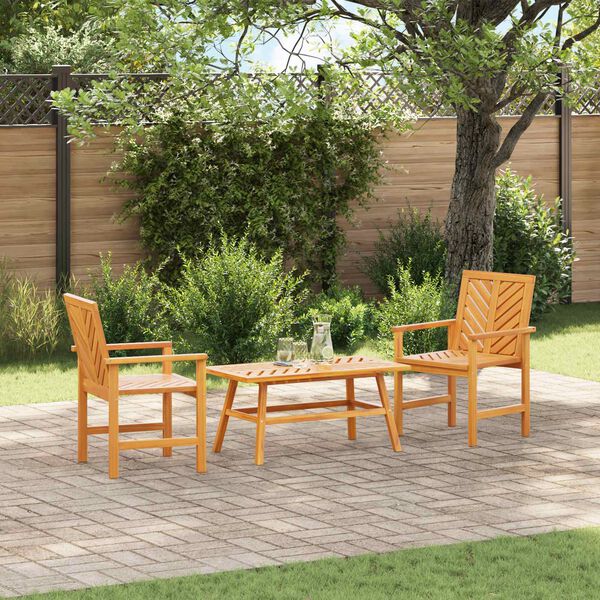 vidaXL Garden Lounge Set 3 pcs Brown Solid Acacia Wood