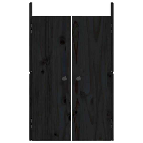 vidaXL Outdoor Kitchen Doors Black 50x9x82 cm Solid Wood Pine