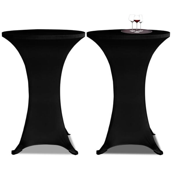 Standing Table Cover &Oslash;80cm Black Stretch 2 pcs
