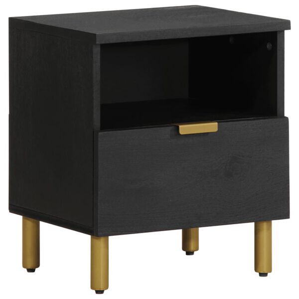 vidaXL Bedside Cabinet Black 40x33x46 cm Engineered Wood