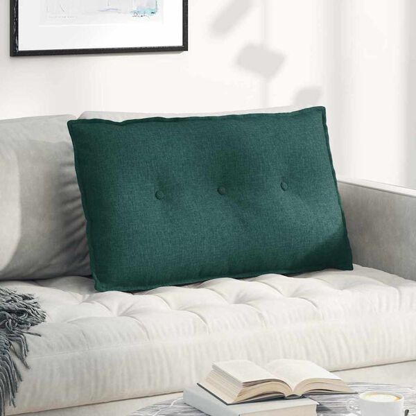 vidaXL Back Pillow Dark Green 80 x 19 x 50 cm Fabric