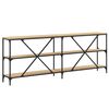 vidaXL Console Table Sonoma Oak 200x30x75 cm Engineered Wood and Iron
