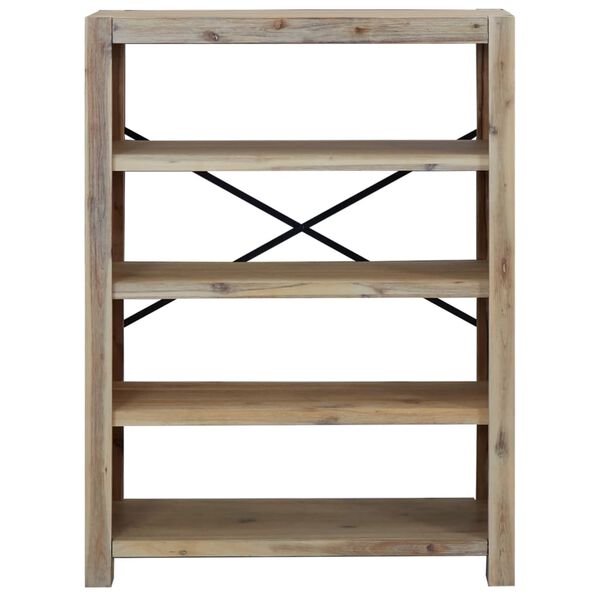 vidaXL 4-Tier Bookcase 80x30x110 cm Solid Wood Acacia