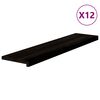 vidaXL Stair Treads 12 pcs Brown Black 110x25x2 cm Solid Wood Oak