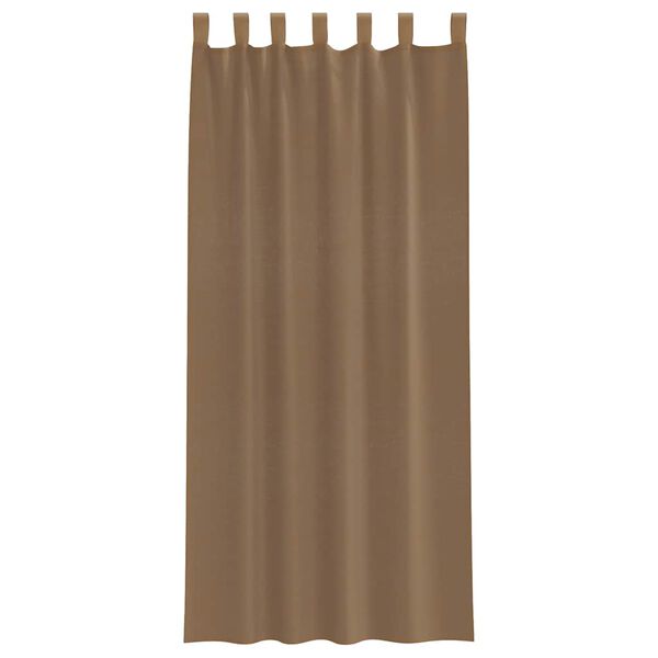 vidaXL Voile Curtains with Loops 2 pcs Light Brown 140x225 cm