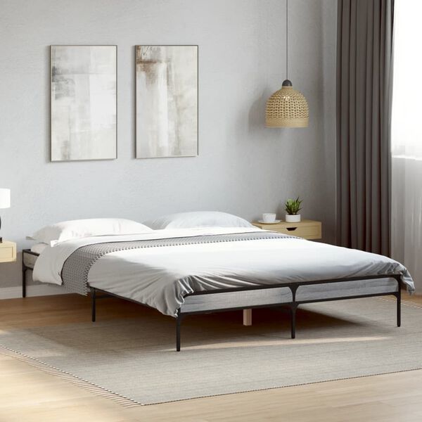vidaXL Bed Frame without Mattress Grey Sonoma 120x190 cm Small Double