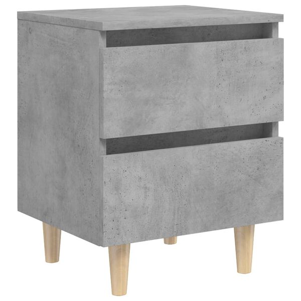 vidaXL Bed Cabinets & Solid Pinewood Legs 2 pcs Concrete Grey 40x35x50 cm