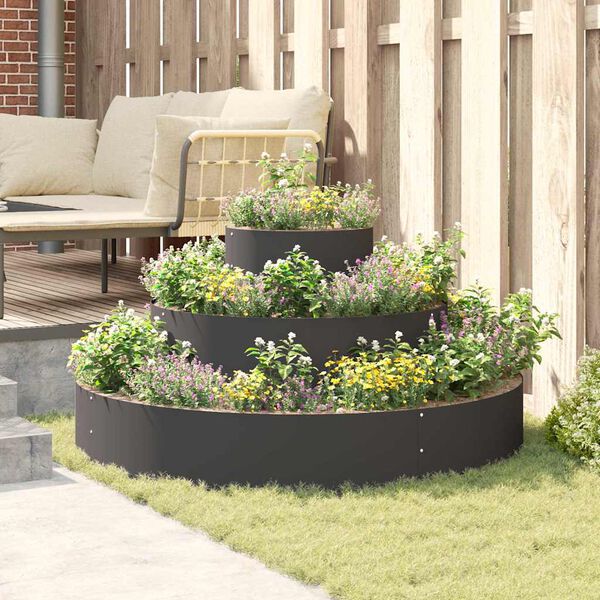 vidaXL Garden Planter Black 120 x 120 x 20 cm Cold-rolled Steel