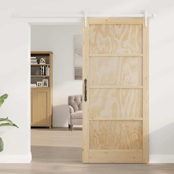 vidaXL Sliding Door ORKDAL Brown 93 x 202 cm Solid Pine Wood
