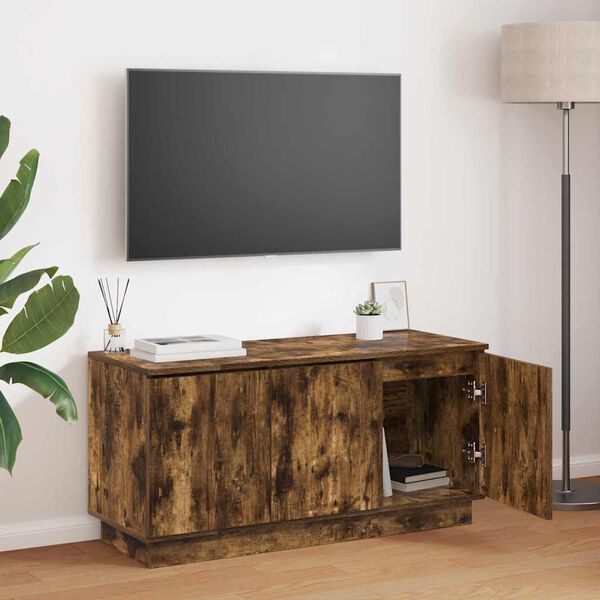 vidaXL TV Cabinet Smoked Oak 100 x 38 x 49 cm Engineered Wood