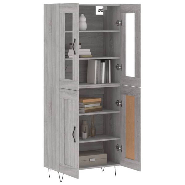 vidaXL Highboard Grey Sonoma 69.5x34x180 cm Engineered Wood