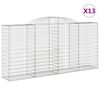 vidaXL Arched Gabion Baskets 13 pcs 300x50x140/160 cm Galvanised Iron