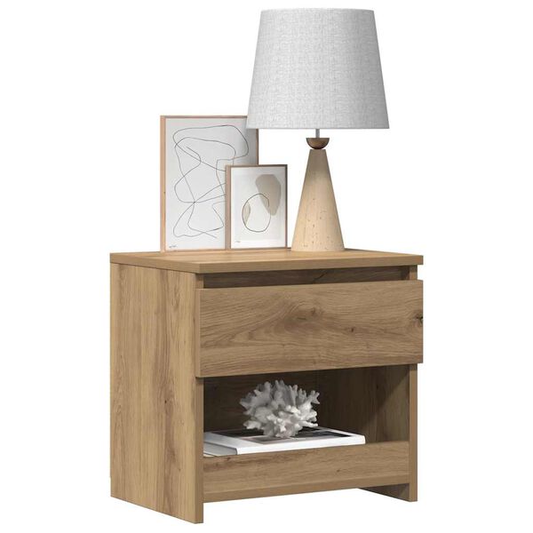 vidaXL Bedside Cabinet Artisan Oak 40x30x39 cm Engineered Wood