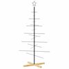 vidaXL Metal Christmas Tree with Wooden Base Black 150 cm