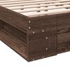 vidaXL Bed Frame with Drawers without Mattress Brown Oak 140x200 cm