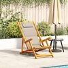 vidaXL Folding Beach Chair with Armrests Taupe Acacia Wood & Textilene